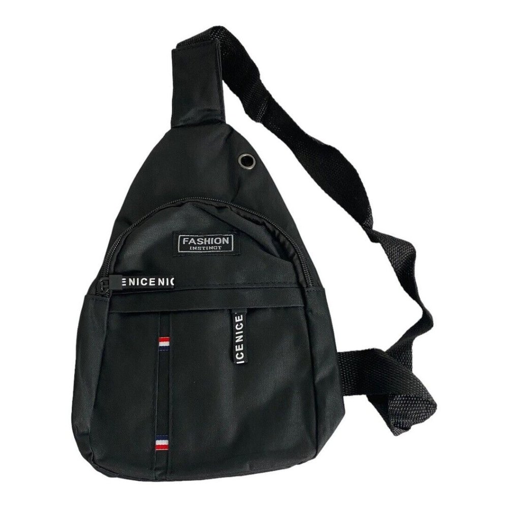 Chest Sling Bag Sports Travel Cross Body Bag Backpack Pouch for Men Women Black